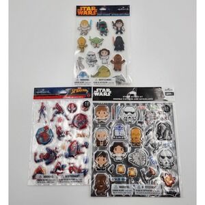 Hallmark Star Wars Spider-Man Sticker Lot 3 Packs Kids Activity Epoxy Pixel Art‎